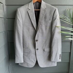 Lauren Ralph Lauren Wool Houndstooth Sport Coat Blazer Gray 38R‎ Classic